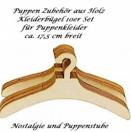 Puppen Kleidung Zubeh�r Kleiderb�gel Holzb�gel Miniaturen Puppenhaus 10er Set, Nr.173 - Bild vergr��ern 