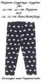 Puppen Leggings Leggins schwarz mit wei&szlig;en Herzen f&uuml;r 40 cm Puppen, Nr. 145