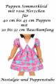 Puppen Kleidung Sommerkleid rosa hellblau wei&szlig;er Kragen, Nr. 346