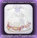 Modepuppen Kleidung, Prinzessinnen Kleid, Ball Kleid, in wei&szlig; und flieder, f&uuml;r 30 cm Puppen