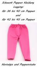 Schwenk Puppen Kleidung Leggings Gymnastik Hosepink  f&uuml;r 42 bis 45 cm Puppen, Nr. 871a
