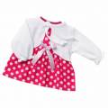 Schwenk Puppen Kleid mit Bolero Sommerkleid P&uuml;nktchenkleid f&uuml;r 42 - 45 cm Puppen, Nr. 93343