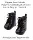 Puppen Lack Schuhe Stiefel Schnrstiefel schwarz 6,5 cm lang 1409