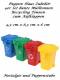 Puppenhaus Zubehr 4er Set bunte Mlltonnen Recycling Tonnen, Nr. 307