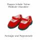 Schildkrt Puppen Schuhe rot Velour fr 64 cm Puppen mit ca. 9 cm Fchen, Nr. 64178