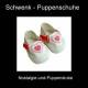 Puppen Schuhe mit Herzchen ca. 5 cm lang f�r Puppen von 36 - 40 cm Schwenk, 2640