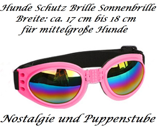 Hunde Brille Sonnenbrille Schutzbrille pink für mittelgroße… nur 12.