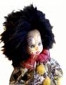 Deko Clownfigur Vintage Sammler Clown Puppe ca 45 cm gro&szlig; schwarzes Haar,, Nr.163