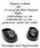Puppen Schuhe schwarz f&uuml;r Miniatur Puppen von 16 cm bis 18 cm, Nr. 37 