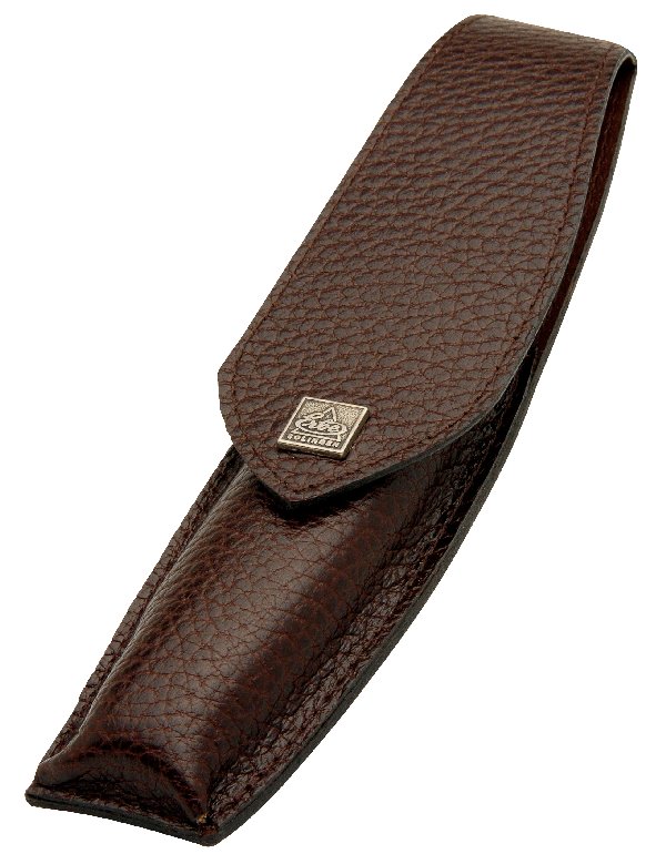 ERBE Feines Leder Etui f&uuml;r Rasiermesser, braun